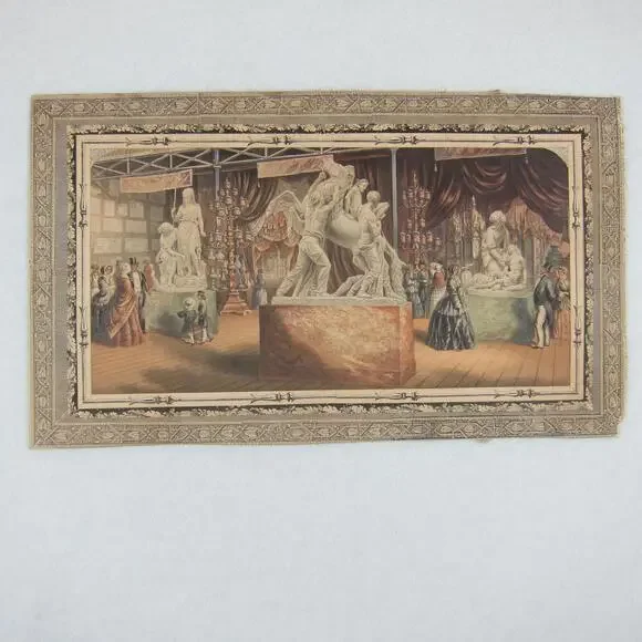 Antique George Baxter Print Great Exhibition 1851 Austria Court RARE